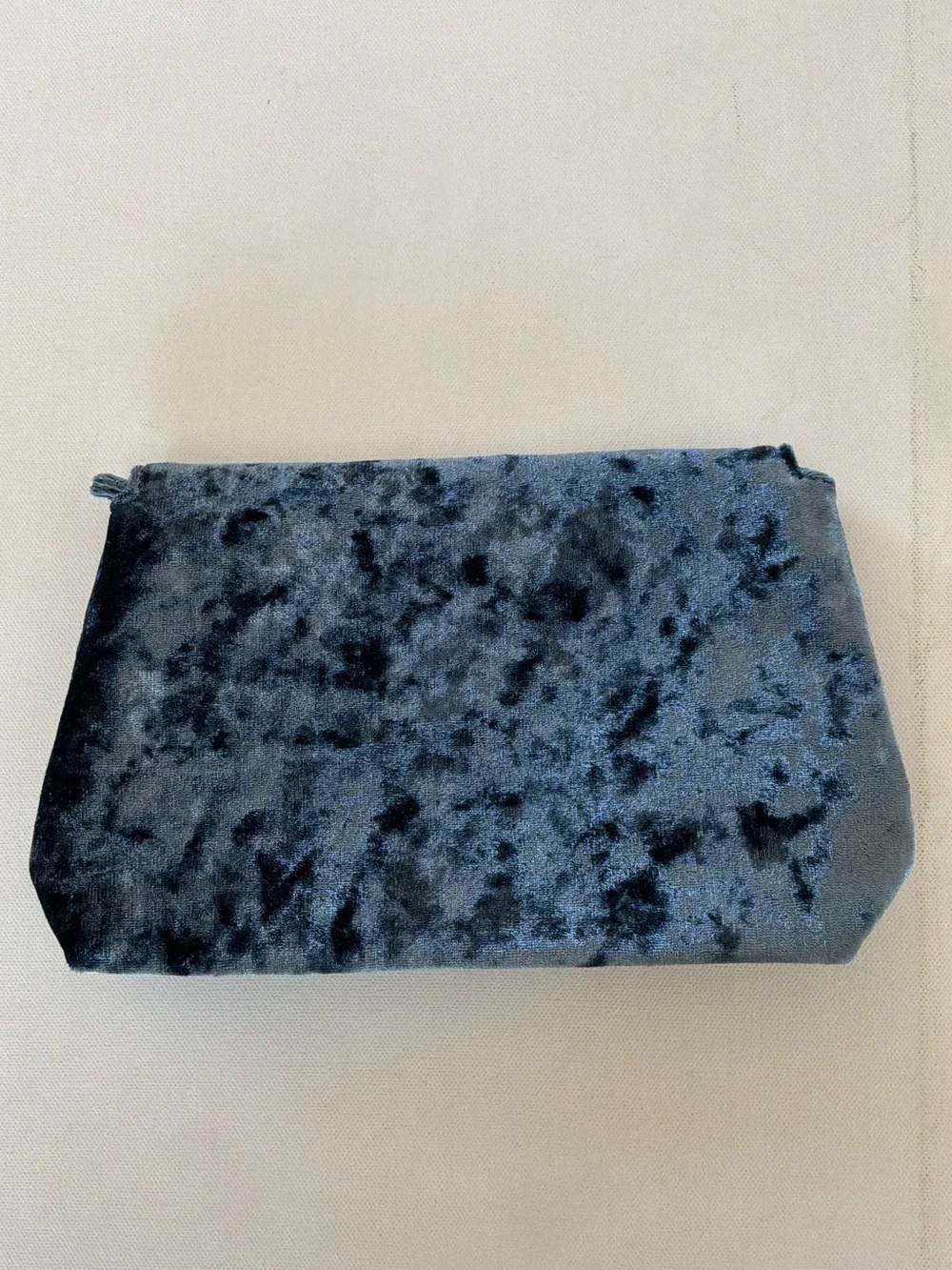 Clé de Peau Beauté Gray Crushed Velvet Makeup Cosmetic Travel Pouch